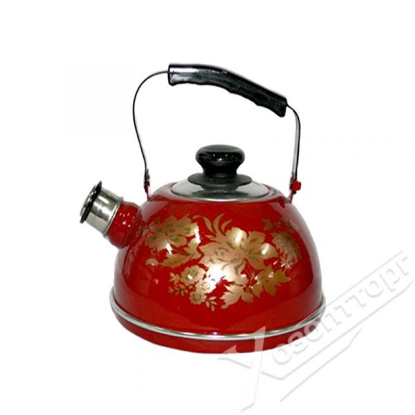 Kettle 2.5L ??04/25/01/15 (movable handle) - burgundy "Olympia" (decor - stainless steel)